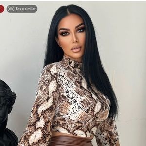 Stay For It Blouse - Brown/combo